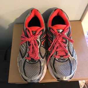 Grey and Pink Saucony Running Shoes